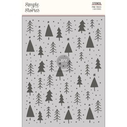 Khuôn vẽ Stencil mẫu cây thông