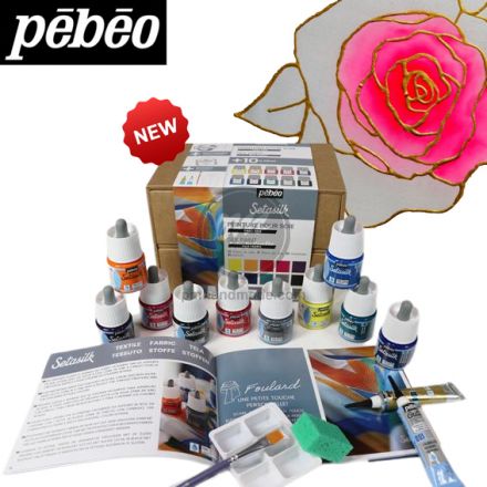 Màu vẽ lụa Pebeo setasilk set 10 - hộp giấy