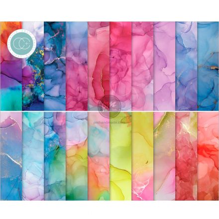 Tập paper pad mẫu Ink Drops - Vivid 12
