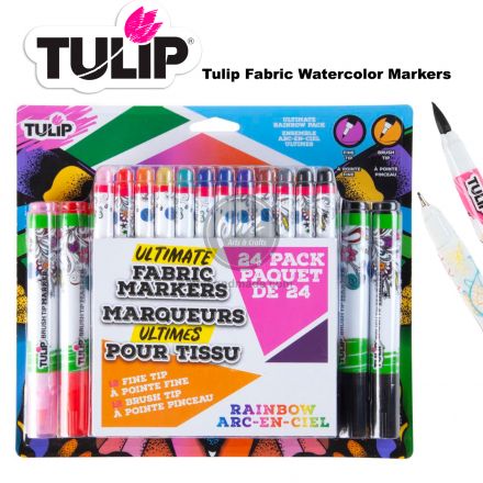 Set 24 bút vẽ vải 2 ngòi Tulip - Rainbow