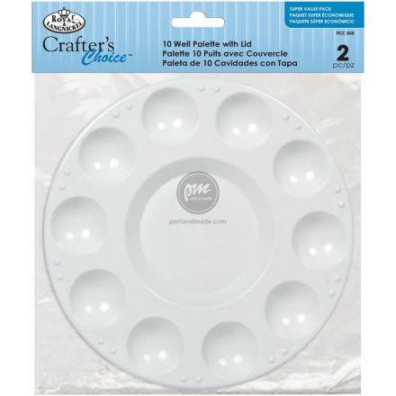 Khay pha màu hình tròn 10 ô có nắp size 17x17cm