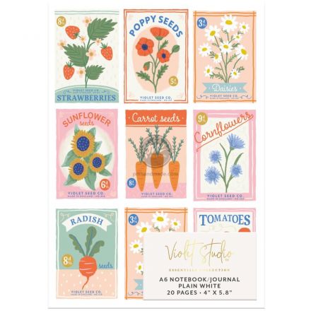 Sổ ghi chú mẫu garden party giấy trơn A6