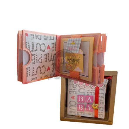 Scrapbook handmade 7.5 x 7.5 cm mẫu baby girl (màu hồng)