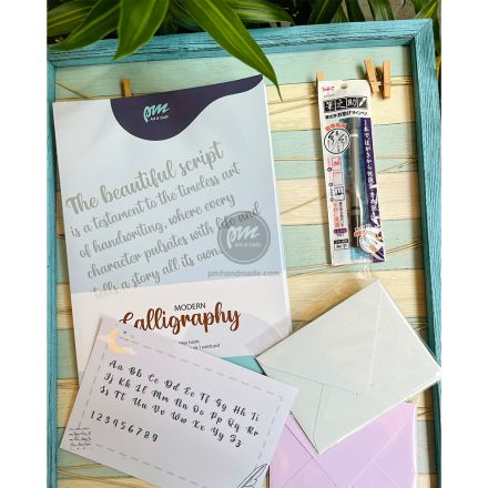 Combo sổ, bút luyện thư pháp A4 kèm thiệp và postcard