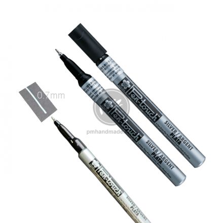 Bút Sakura pen touch extra fine point - màu nhũ bạc