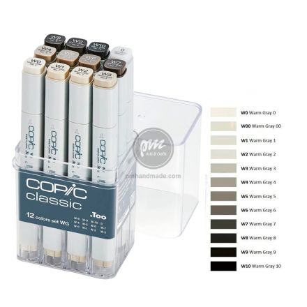 Bộ bút Copic sketch 12 màu warm gray