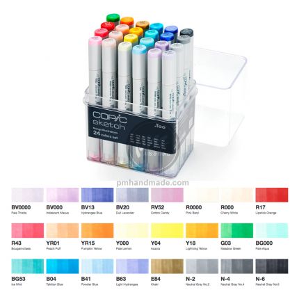 Bộ bút Copic sketch 24 màu manga illustrations