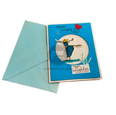 Thiệp 8/3 hình cô gái 13x10.5 cm