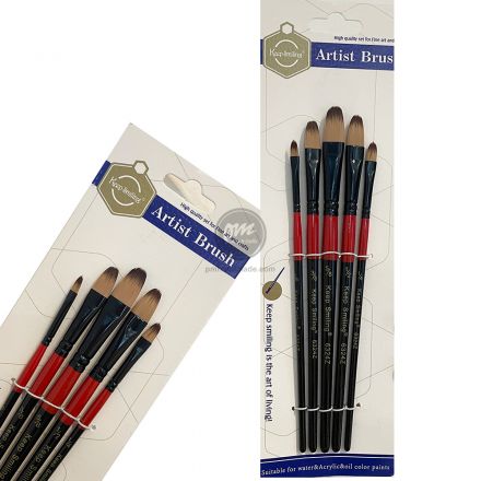 Bộ cọ vẽ Filbert 5 món Keep Smiling