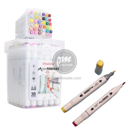 Bộ bút lông màu 02 đầu (Sketch Marker)- 36 màu STACOM