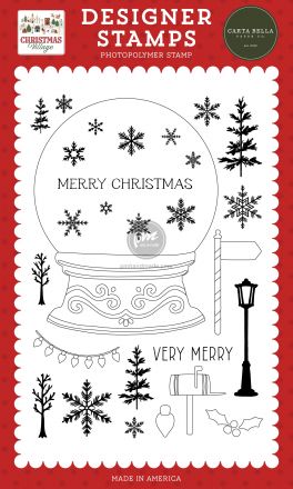Bộ dấu in trong mẫu Christmas Village- Build A Snowglobe