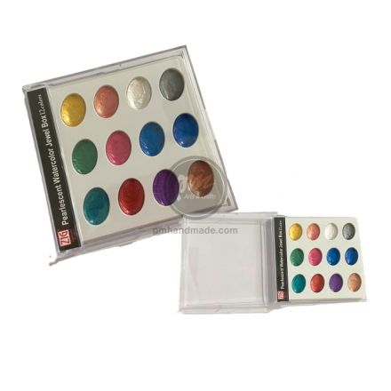 Hộp màu nước mini Zig watercolor Pearlescent Jewe 12 màu