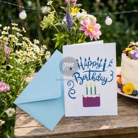 Thiệp handmade chữ Happy Birthday & Bánh