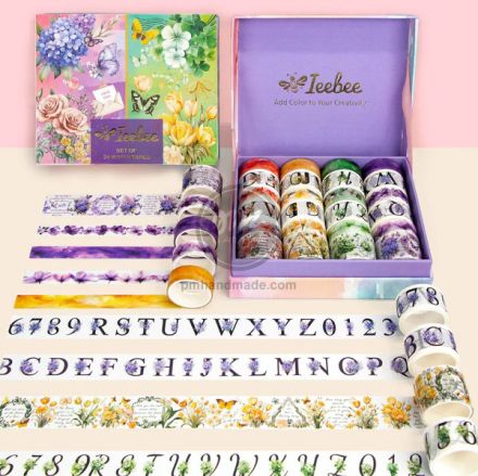 2 cuộn keo washi Ieebee mẫu Alphabet Garden