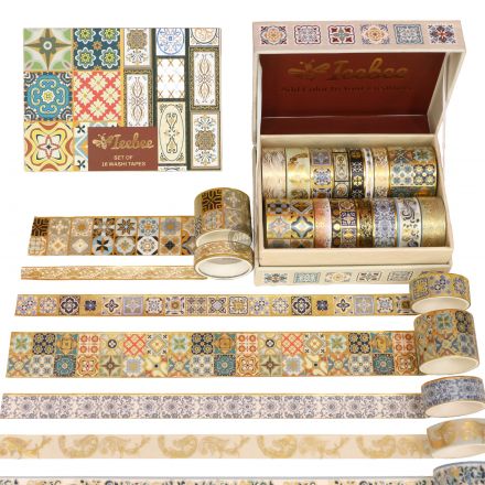 Băng keo washi Ieebee mẫu Gold Vintage