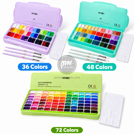 Hộp Màu Gouache HIMI MIYA Twin Jelly Cup 36/48/72 Màu 12g